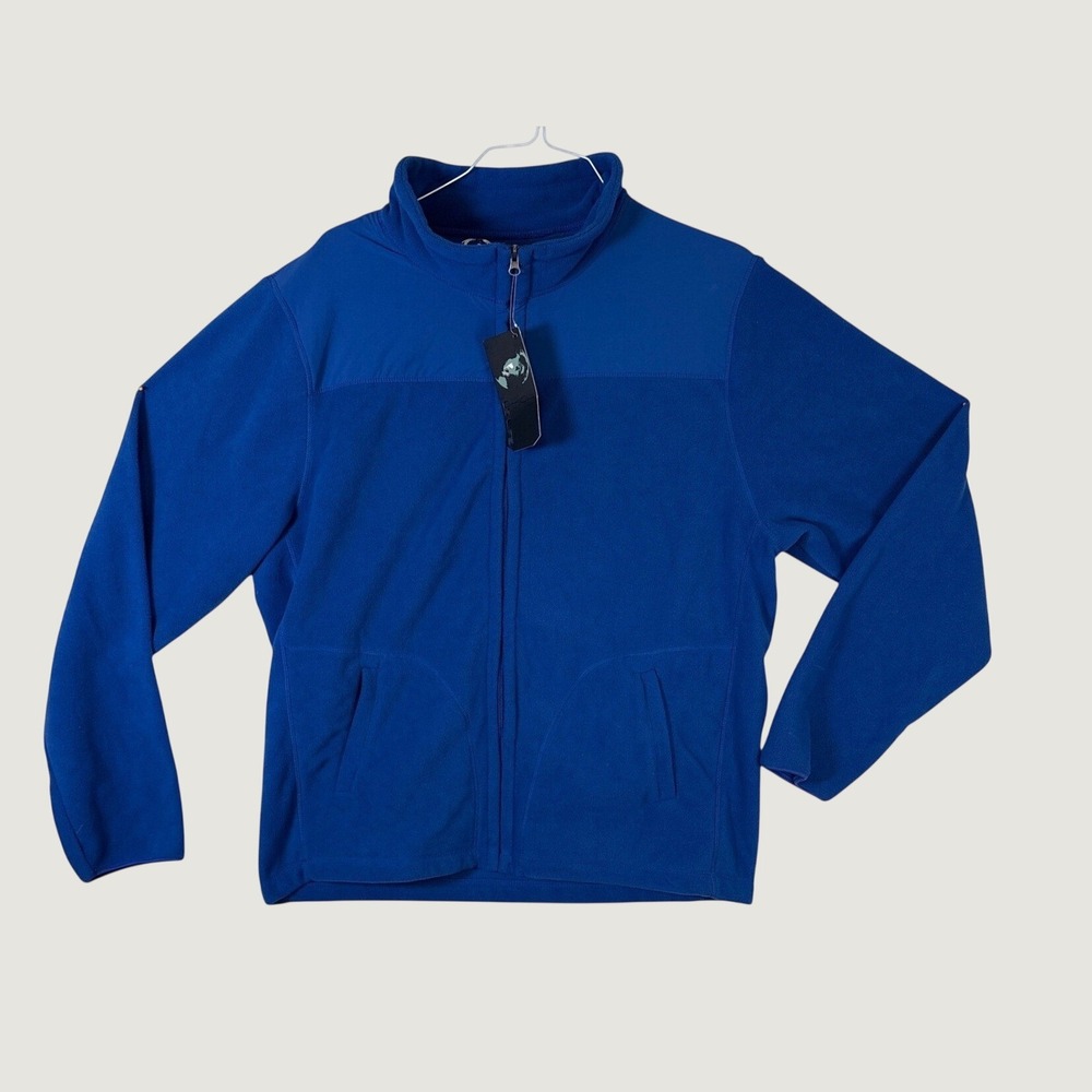 US Life Mens Full Zip Fleece Jacket Royal Blue XL US7102 Outdoor Layering Coat